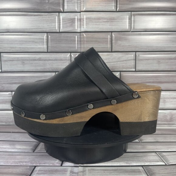 Andre Assous Olivia Black Leather Platform Clog Women's Shoe Size 5-NEW - Picture 4 of 10